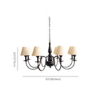 Lampadario 3-8 luci moderno classico in metallo e tessuto