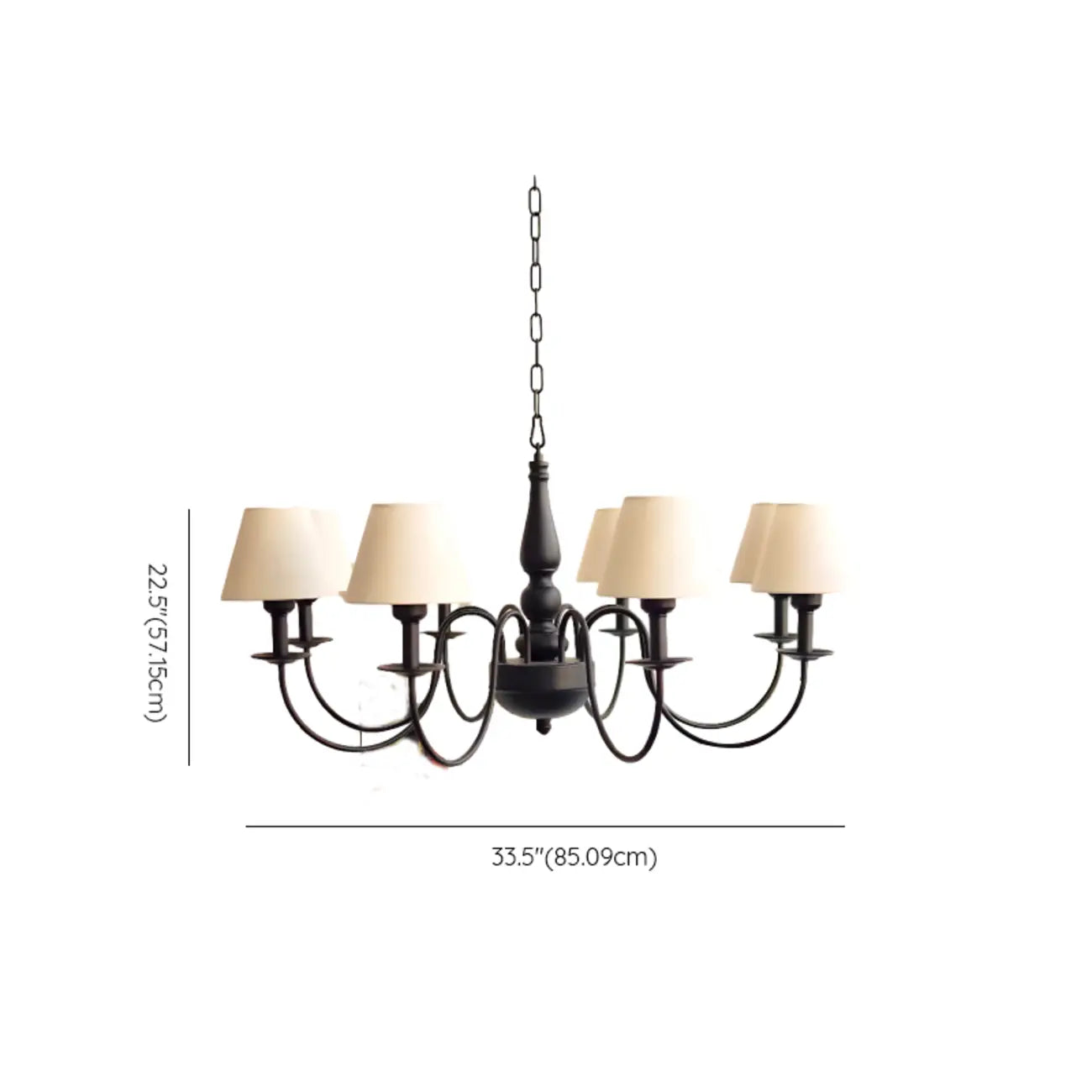 Lampadario 3-8 luci moderno classico in metallo e tessuto