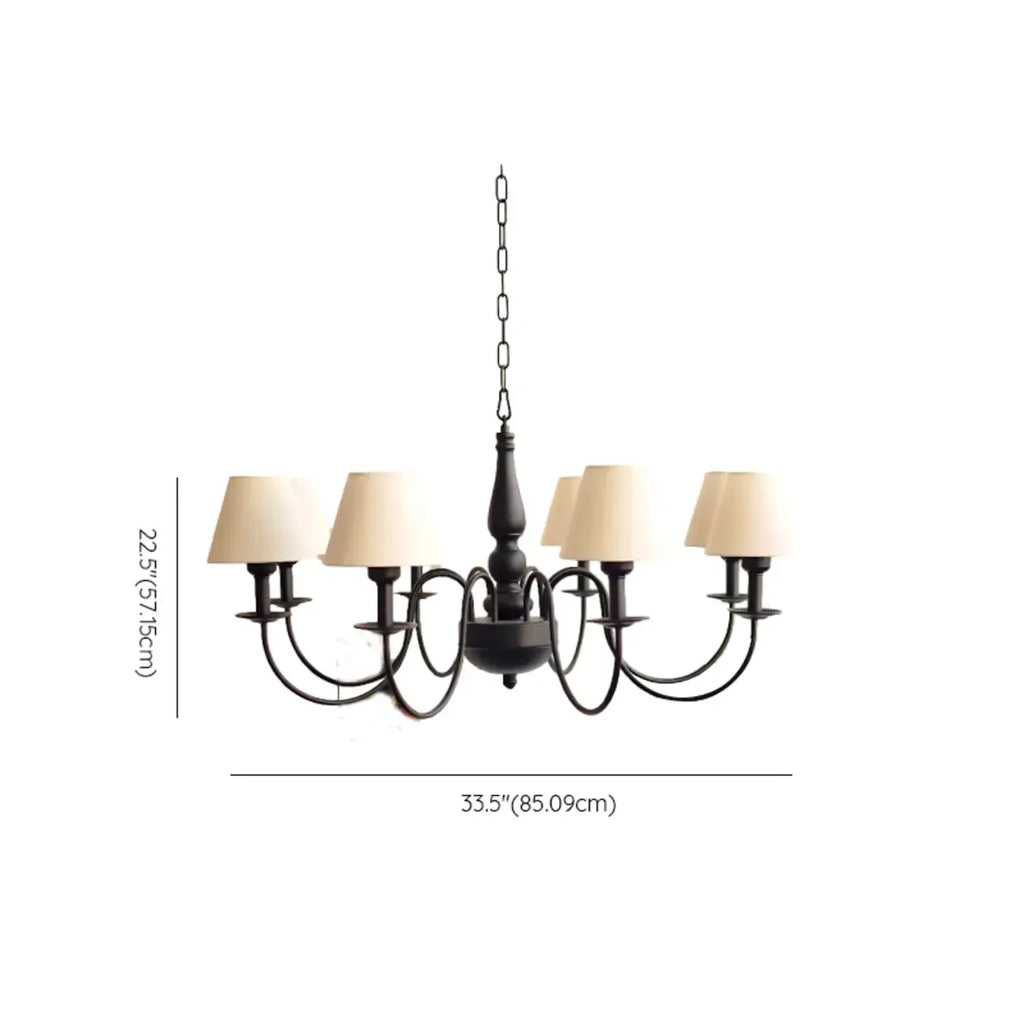 Lampadario 3-8 luci moderno classico in metallo e tessuto