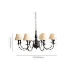 Lampadario 3-8 luci moderno classico in metallo e tessuto