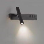 Applique murale moderne et minimaliste avec port USB et projecteur orientable