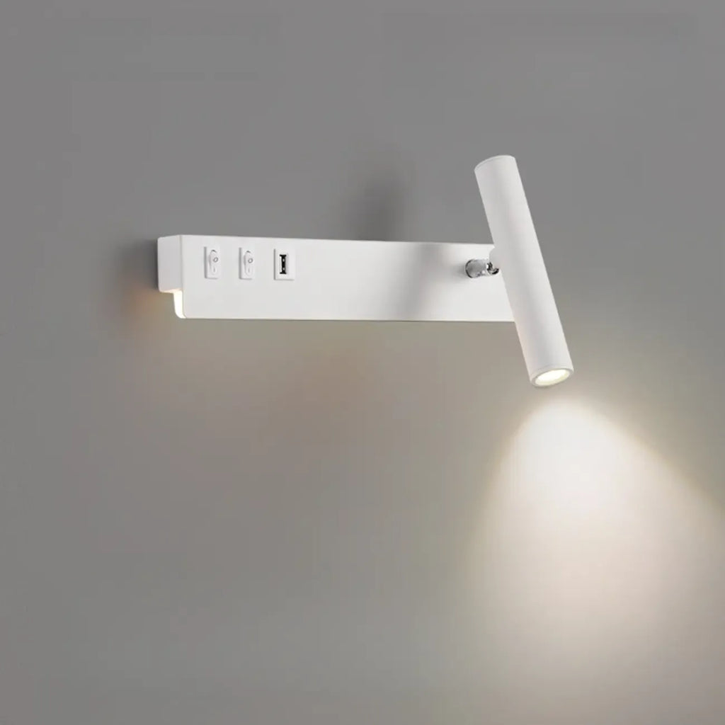 Applique murale moderne et minimaliste avec port USB et projecteur orientable