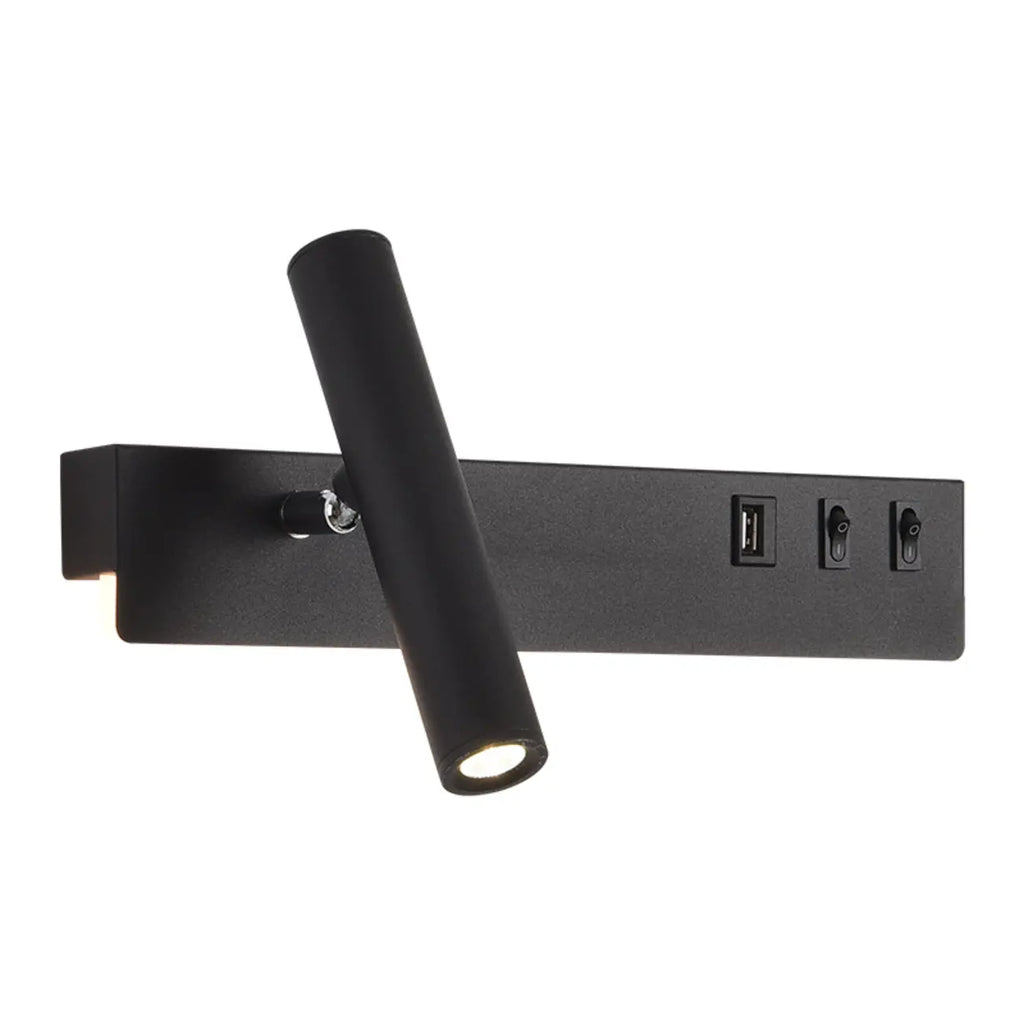 Applique murale moderne et minimaliste avec port USB et projecteur orientable