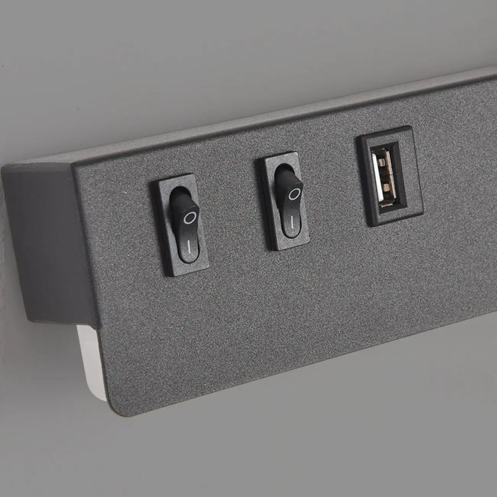 Applique murale moderne et minimaliste avec port USB et projecteur orientable