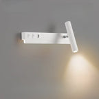 Applique murale moderne et minimaliste avec port USB et projecteur orientable