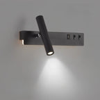 Applique murale moderne et minimaliste avec port USB et projecteur orientable
