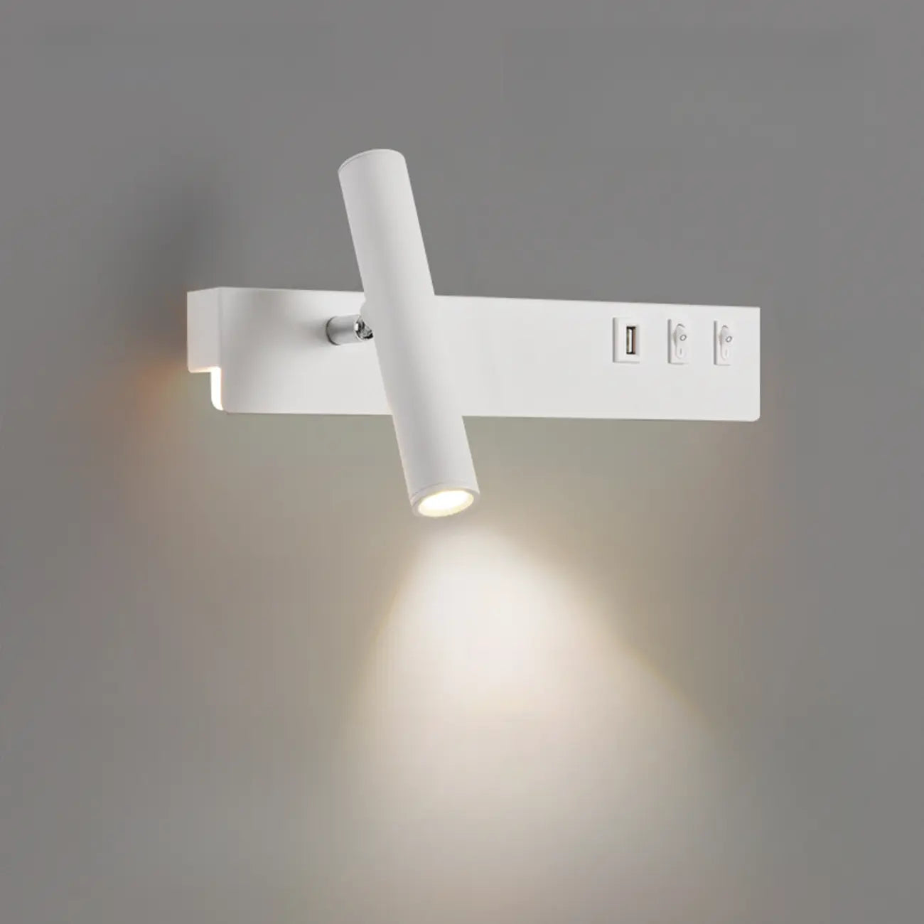 Applique murale moderne et minimaliste avec port USB et projecteur orientable