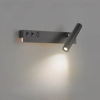 Applique murale moderne et minimaliste avec port USB et projecteur orientable