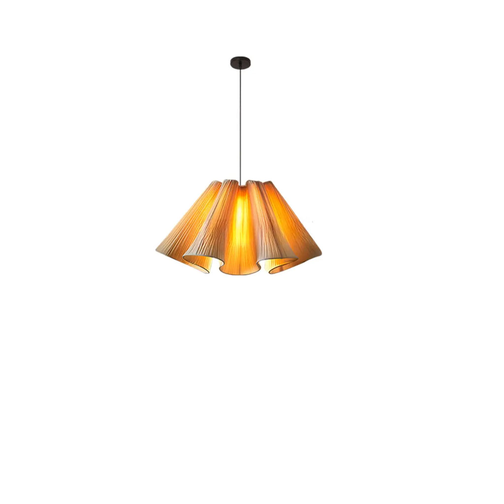 Suspension moderne en tissu beige plissé et réglable