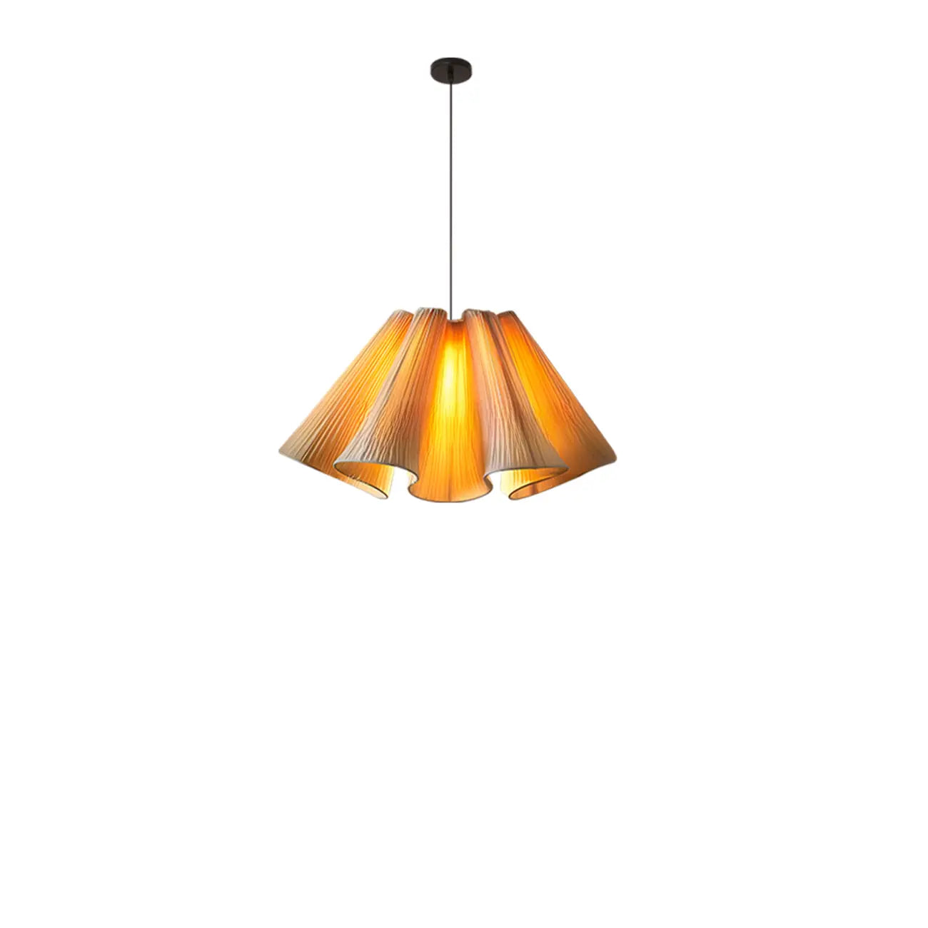 Suspension moderne en tissu beige plissé et réglable