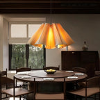 Suspension moderne en tissu beige plissé et réglable