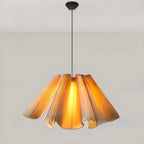 Suspension moderne en tissu beige plissé et réglable