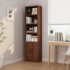 Bibliothèque verticale classique en bois marron à 3 tiroirs