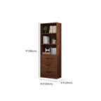 Bibliothèque verticale classique en bois marron à 3 tiroirs