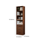 Bibliothèque verticale classique en bois marron à 3 tiroirs