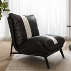 Fauteuil d'appoint moderne en cuir rayé résistant aux chats