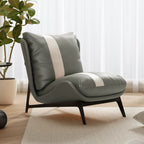 Fauteuil d'appoint moderne en cuir rayé résistant aux chats