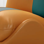 Fauteuil d'appoint moderne en cuir rayé résistant aux chats