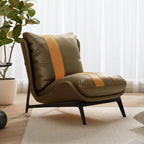 Fauteuil d'appoint moderne en cuir rayé résistant aux chats
