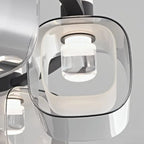 Lustre moderne géométrique circulaire à 10 lumières en verre transparent