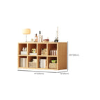 Bibliothèque horizontale en bois massif naturel à cube ouvert et large