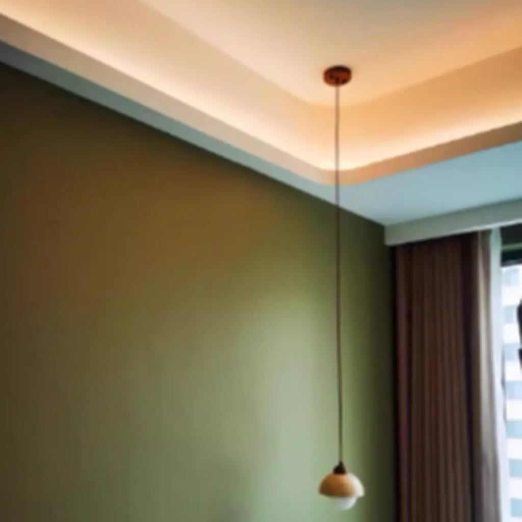 Lampada a sospensione moderna a 3 luci in legno di noce e cilindro di pietra