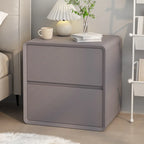 Table de chevet moderne couleur crème avec deux tiroirs de rangement