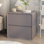 Table de chevet moderne couleur crème avec deux tiroirs de rangement
