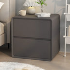 Table de chevet moderne couleur crème avec deux tiroirs de rangement
