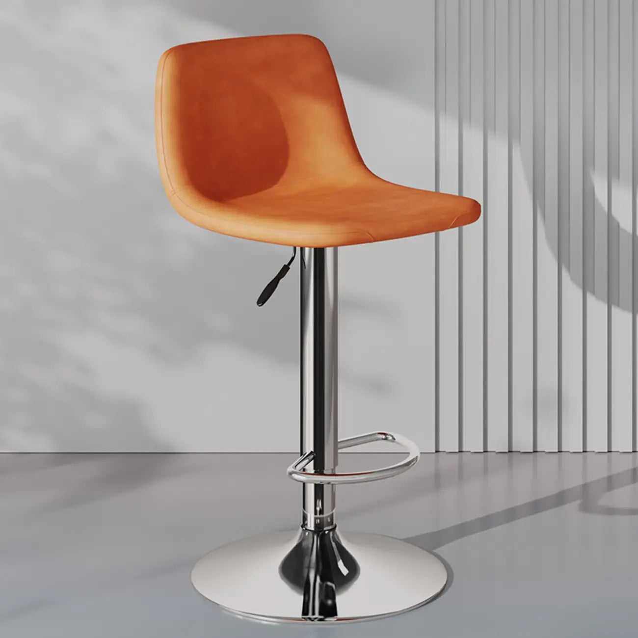 Tabouret de bar pivotant en cuir moderne, hauteur réglable