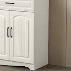 Buffet de cuisine en bois à plusieurs compartiments de rangement avec support pour micro-ondes
