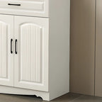 Buffet de cuisine en bois à plusieurs compartiments de rangement avec support pour micro-ondes