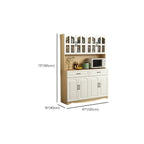 Buffet de cuisine en bois à plusieurs compartiments de rangement avec support pour micro-ondes
