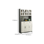Buffet de cuisine en bois à plusieurs compartiments de rangement avec support pour micro-ondes