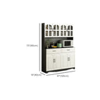 Buffet de cuisine en bois à plusieurs compartiments de rangement avec support pour micro-ondes