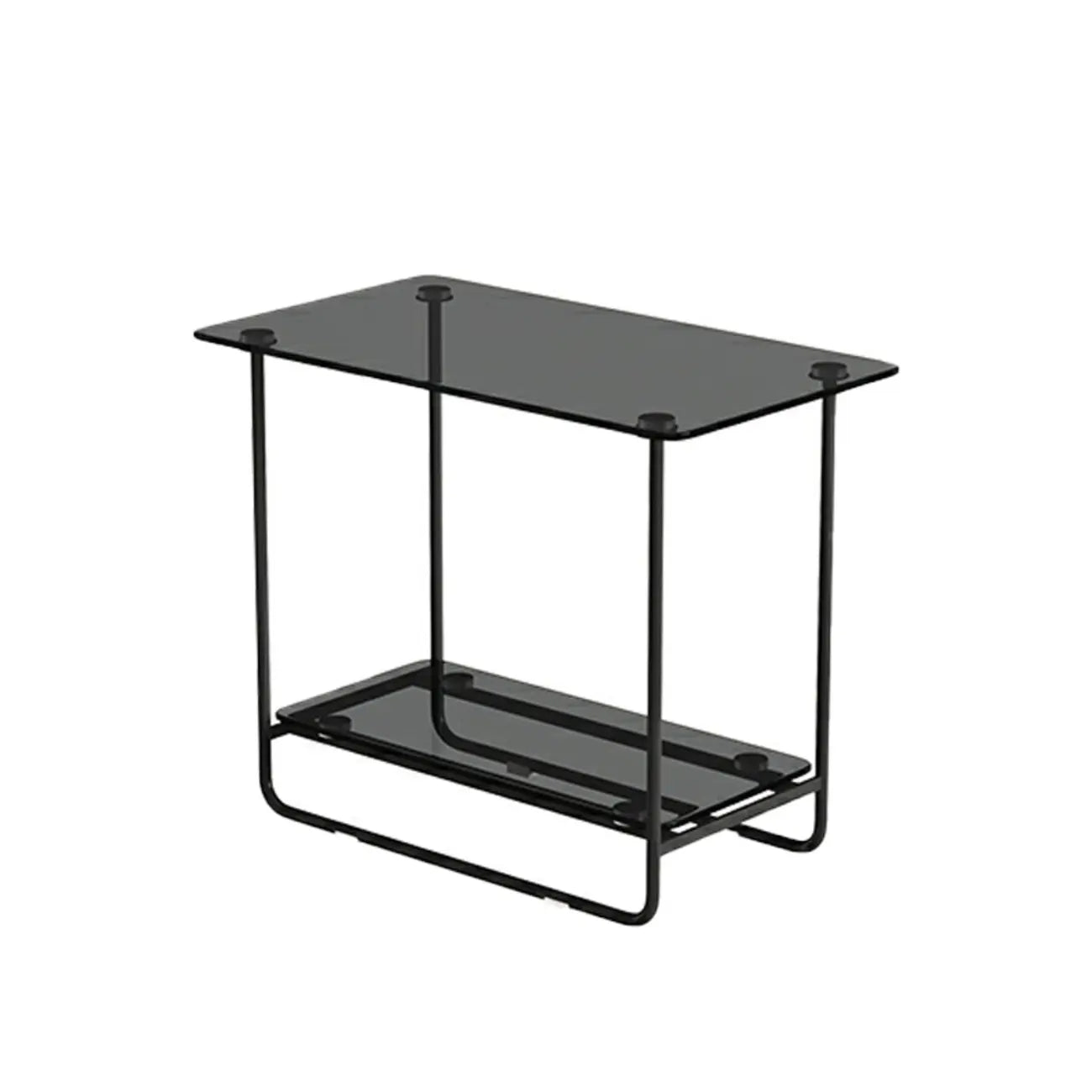 Table d'appoint ovale avec plateau en verre brun et structure en métal