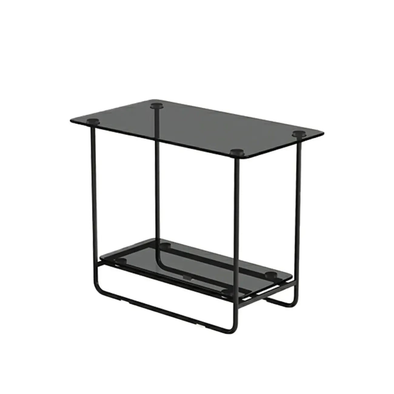 Table d'appoint ovale avec plateau en verre brun et structure en métal