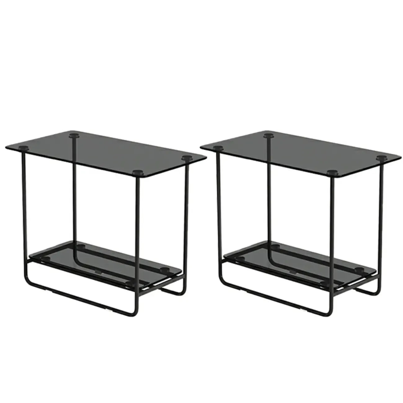 Table d'appoint ovale avec plateau en verre brun et structure en métal