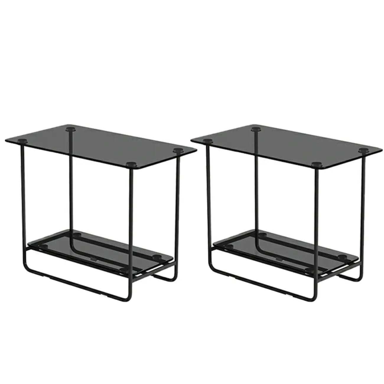 Table d'appoint ovale avec plateau en verre brun et structure en métal
