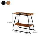 Table d'appoint ovale avec plateau en verre brun et structure en métal