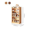 Bibliothèque verticale ouverte en bois brun résistant, à 5 étagères