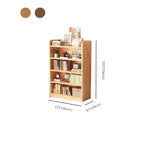 Bibliothèque verticale ouverte en bois brun résistant, à 5 étagères