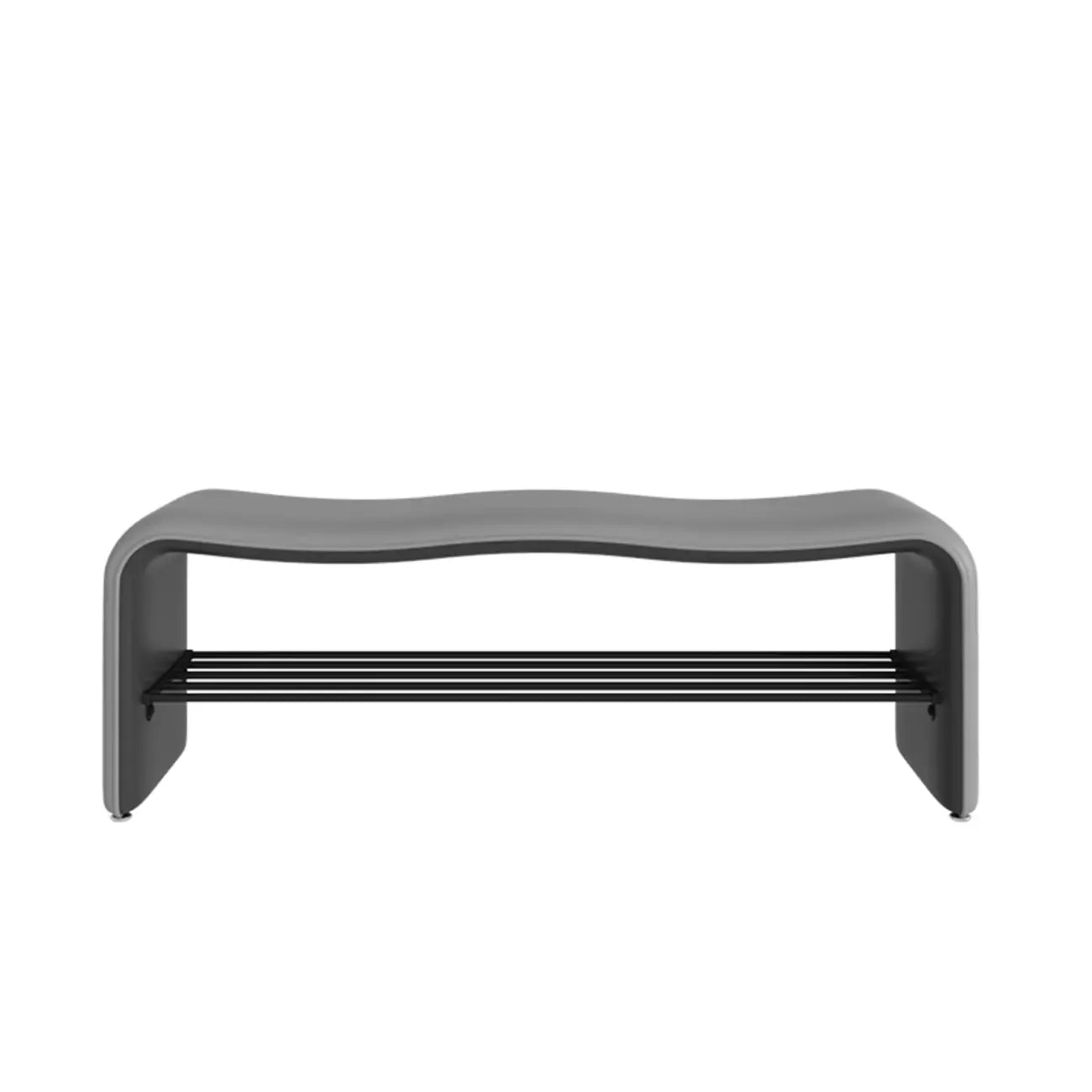 Banc d'entrée 2 places avec rangement, revêtement en métal uni et capitonné