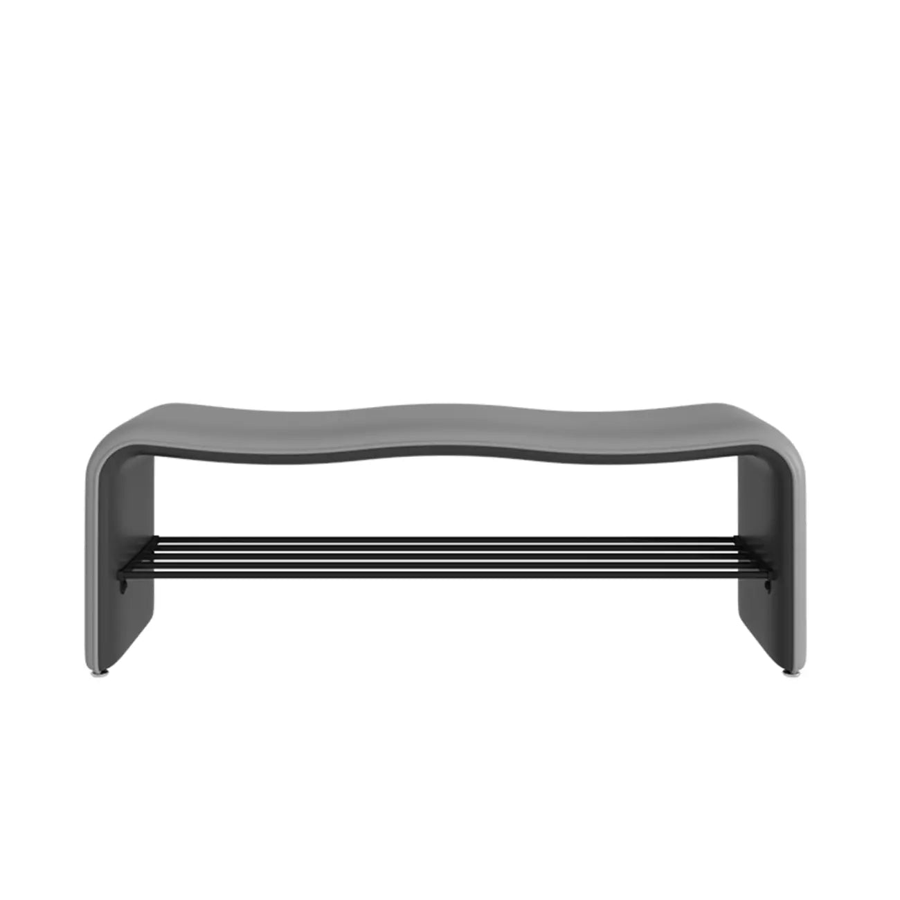 Banc d'entrée 2 places avec rangement, revêtement en métal uni et capitonné
