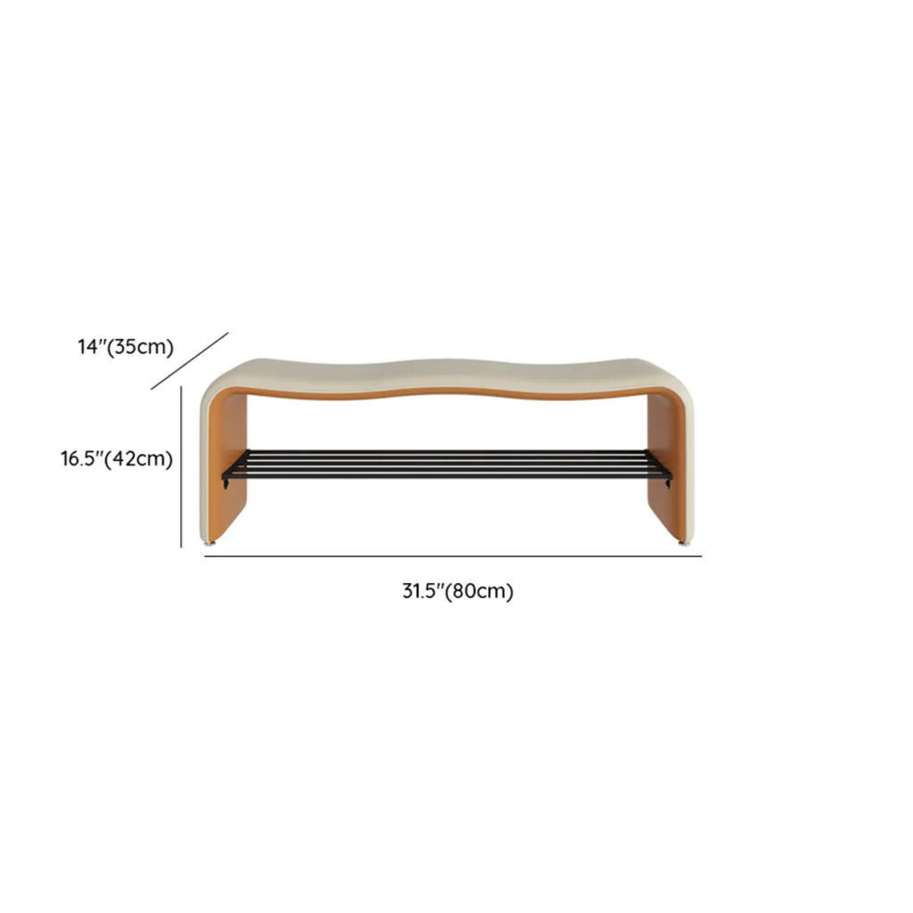 Banc d'entrée 2 places avec rangement, revêtement en métal uni et capitonné