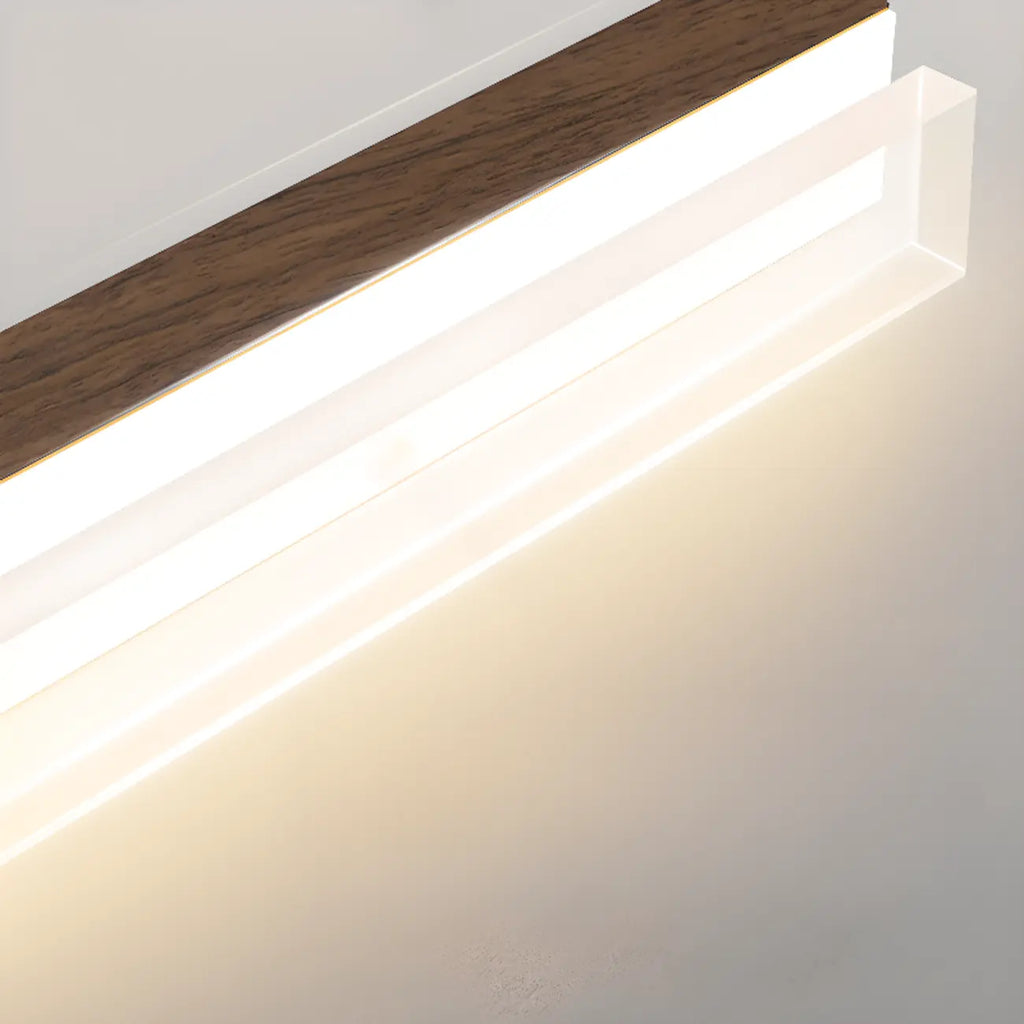 Lampadari a sospensione rettangolari sottili lineari a 2 luci in noce per isola