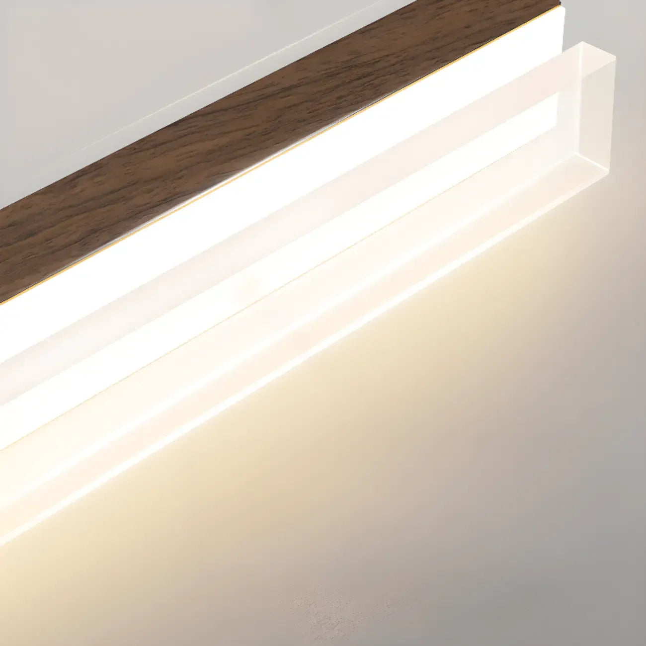 Lampadari a sospensione rettangolari sottili lineari a 2 luci in noce per isola