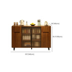 Buffet décontracté en bois brun avec portes vitrées
