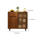 Buffet décontracté en bois brun avec portes vitrées