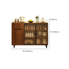 Buffet décontracté en bois brun avec portes vitrées